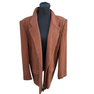 Worthington Jacket Womens Plus Size 20 Brown Wool Blend Trench Career Pockets